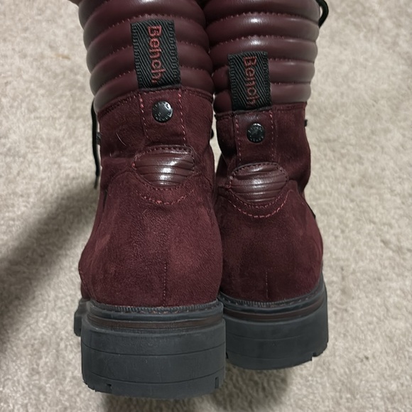 Bench - Ladies Burgundy Lace Up Combat Boots - Picture 5 of 6